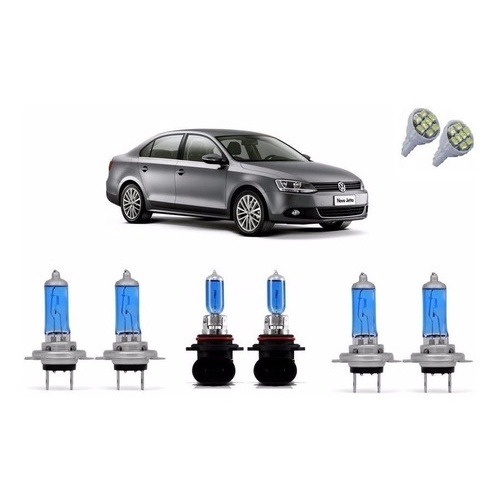 Kit Lâmpada Super Branca Farol E Milha Vw Jetta 2007 A 2014