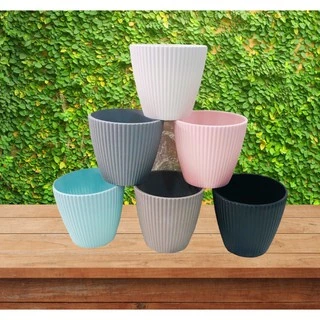 Vaso Cachepô Decorativo Plástico Pequeno LISTRADA (9x9cm)