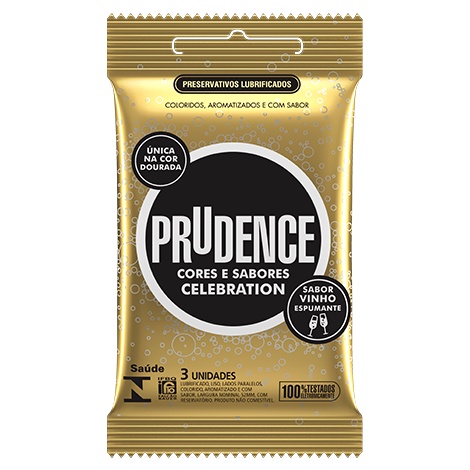 Preservativo Prudence camisinha Sabor celebration Pacote 3 Unidades - SEX SHOP