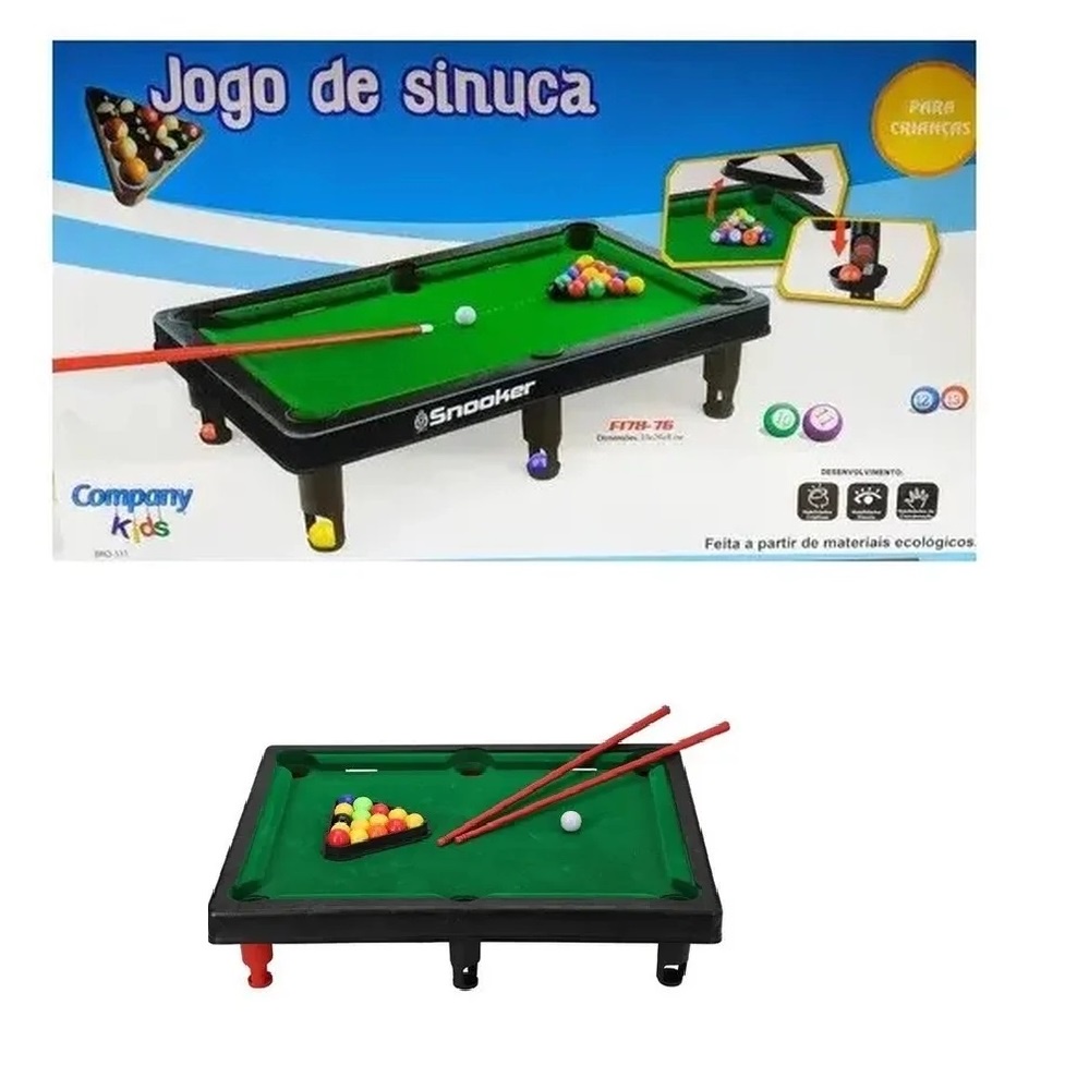 Brinquedo Infantil Jogo de Sinuca p/ criancas c/Taco E Bolas
