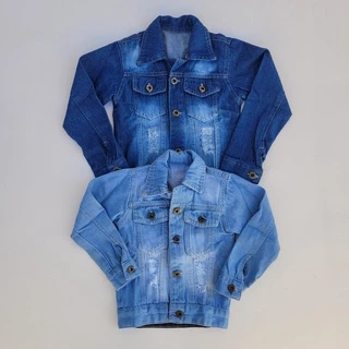 Jaqueta Jeans Masculina Infantil de Menino TAM : 2-4-6-8