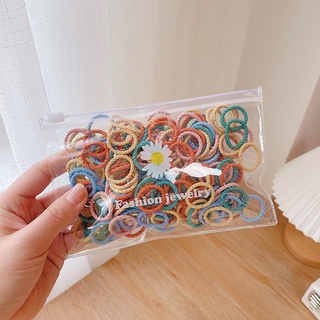 100Pcs/set Faixa De Cabelo Infantil Borracha Baby Girls High Elastic Hair Rope Little Girl Head Acessórios