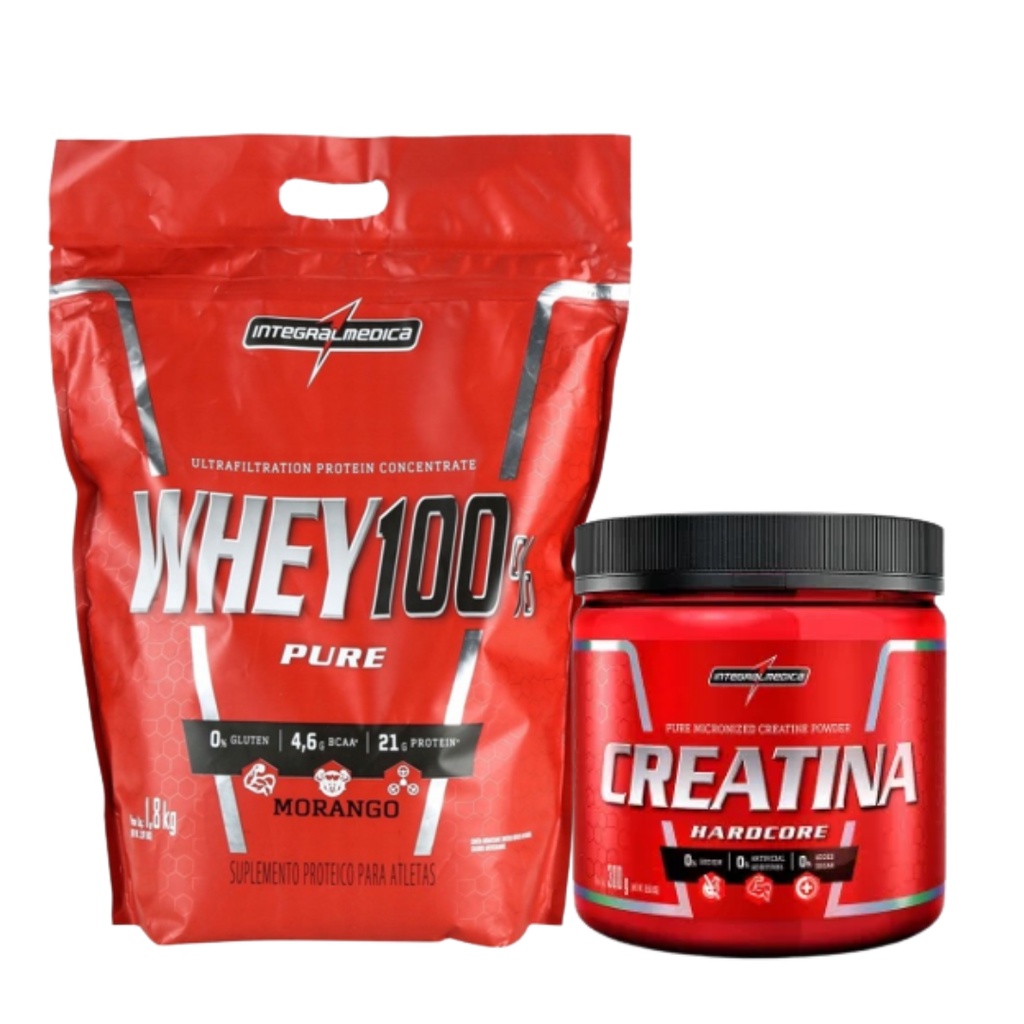 Kit Whey Protein 100% Pure 907g + Creatina Monohidratada 300g – Integralmedica