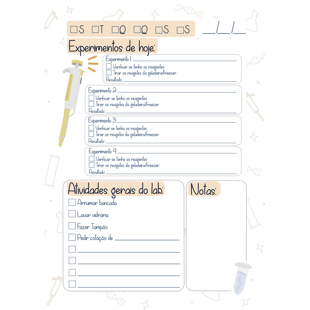 Planner diário para laboratório | Shopee Brasil