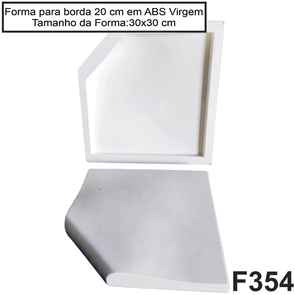 Forma Abs 2 Mm Curva F354 Para Borda Piscina 20 Cm 30x30 3D | Shopee Brasil