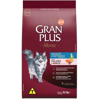 Gran plus Gatos Castrados Salmão E Arroz - 10 KG