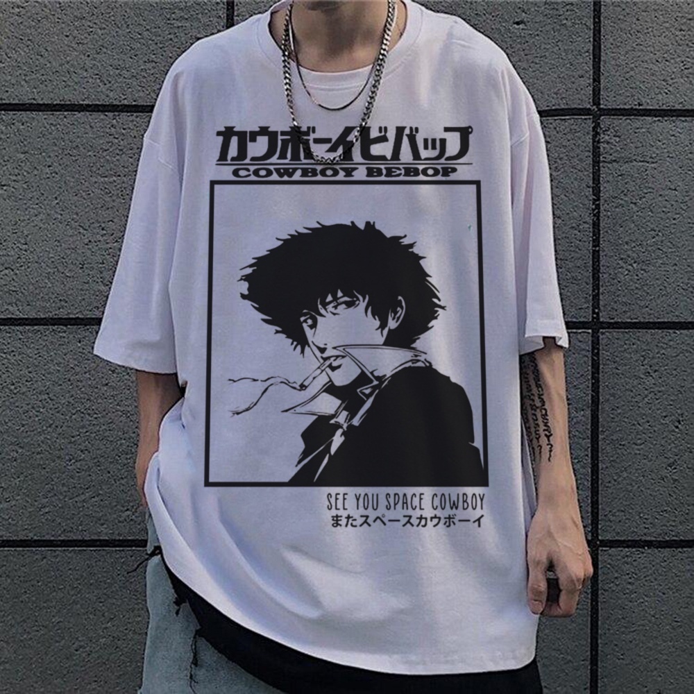 Camiseta Branca Anime Cowboy Bebop Spike Spiegel