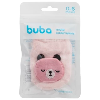 Meia Sapatilha Ursinho 0-6 M Antiderrapante 14542- Buba