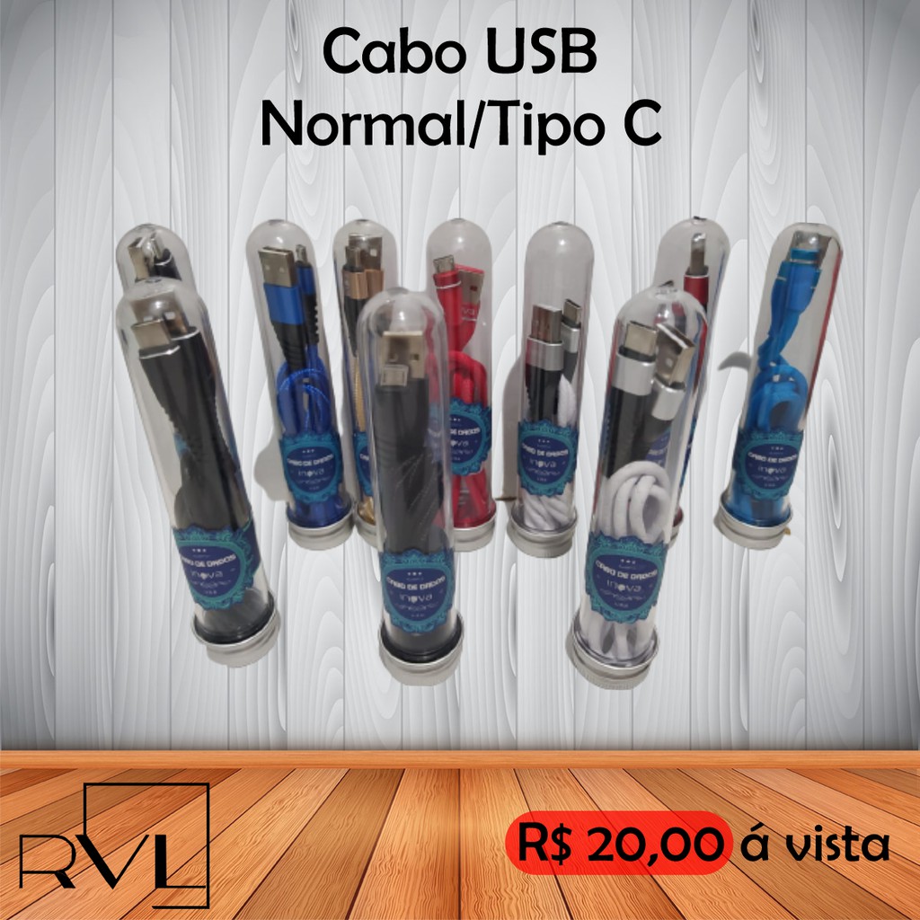 Cabo USB Inova / Tipo C e Normal | Shopee Brasil