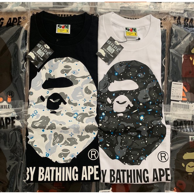 camiseta bape glow in the dark