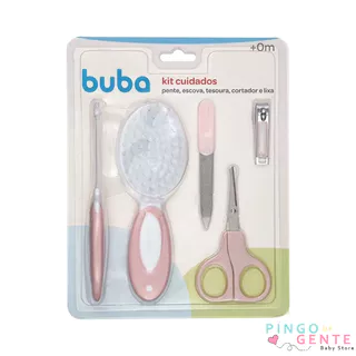 Kit Cuidados Higiene Bebê Escova Cerdas Macias 5 Peças Buba