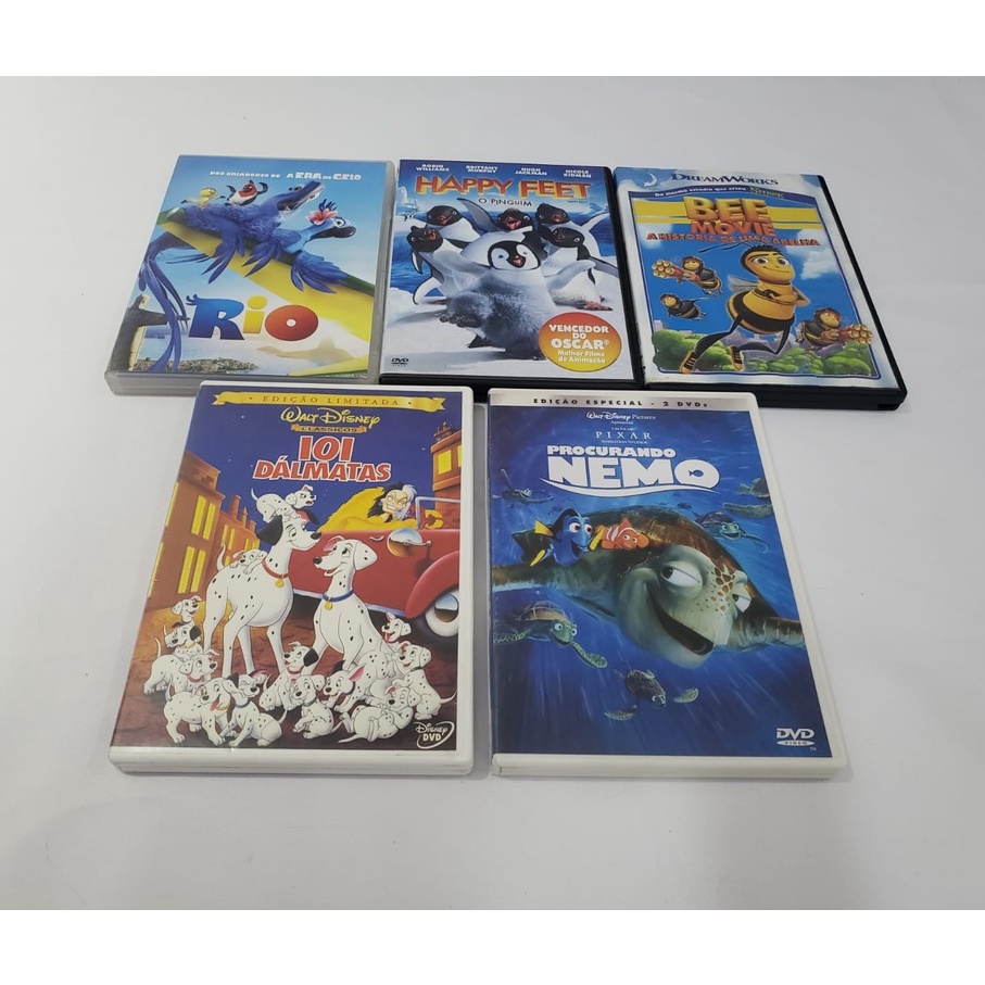 DVDs Animação - Rio - Happy Feet - Bee Movie - 101 Dálmatas - Procurando  Nemo. | Shopee Brasil