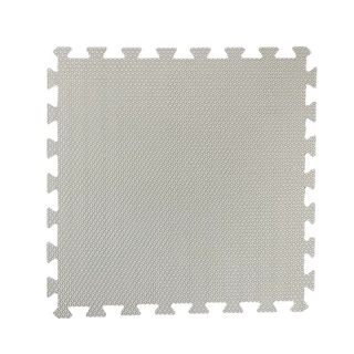 Kit 20 Tapete Tatame Eva + Bordas de Acabamento Loja da Maria 50x50x1cm 10mm Cinza Claro