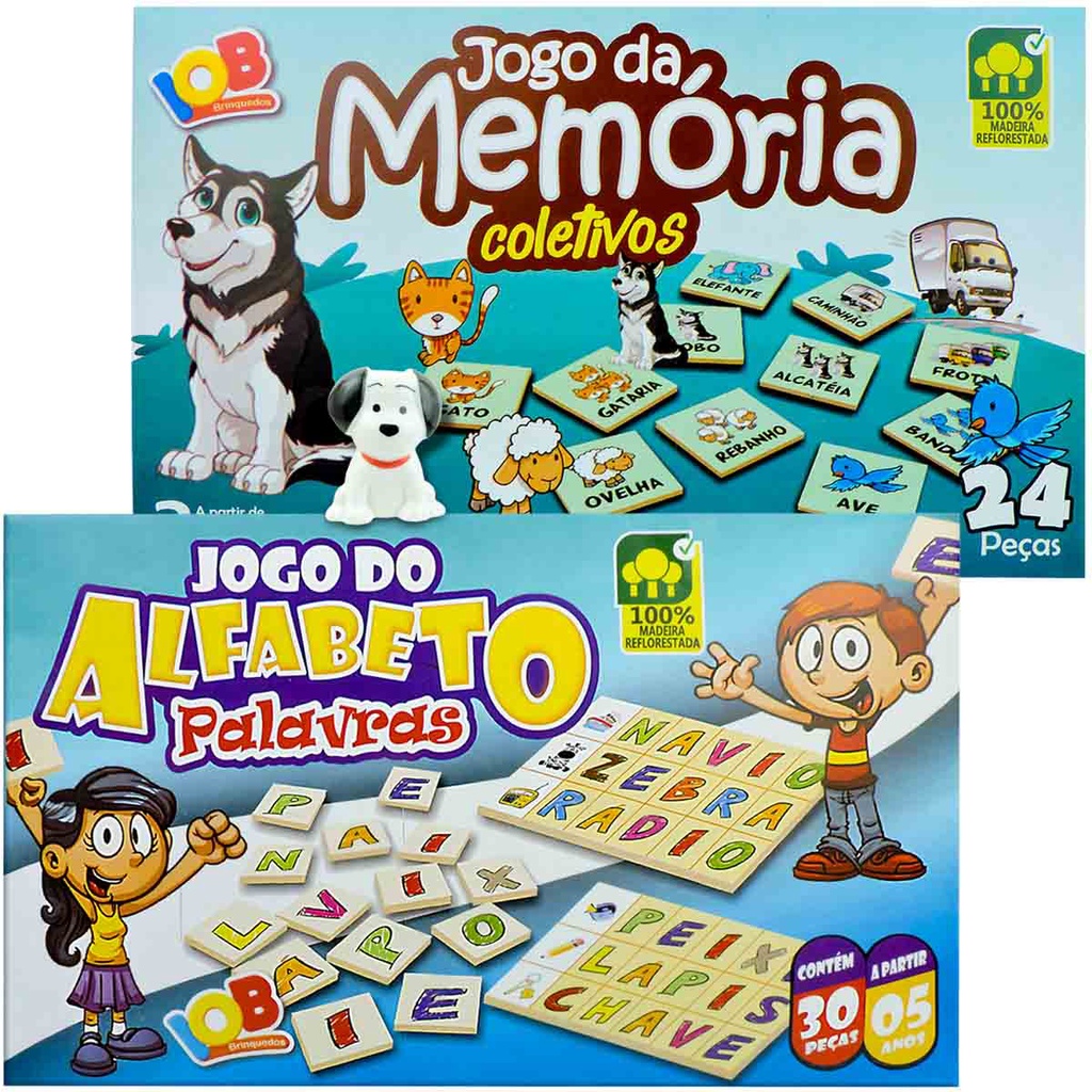 Oblee Marketplace  Kit Educativo Senhor Alfabeto Sacochila e Jogo da  Memória