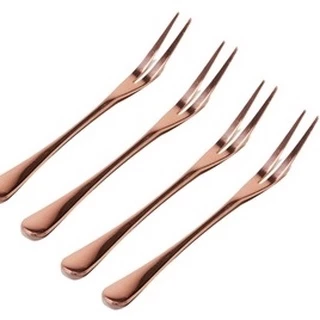 Mini Garfo Garfinhos Inox Prata Talheres Petiscos 4 Peças