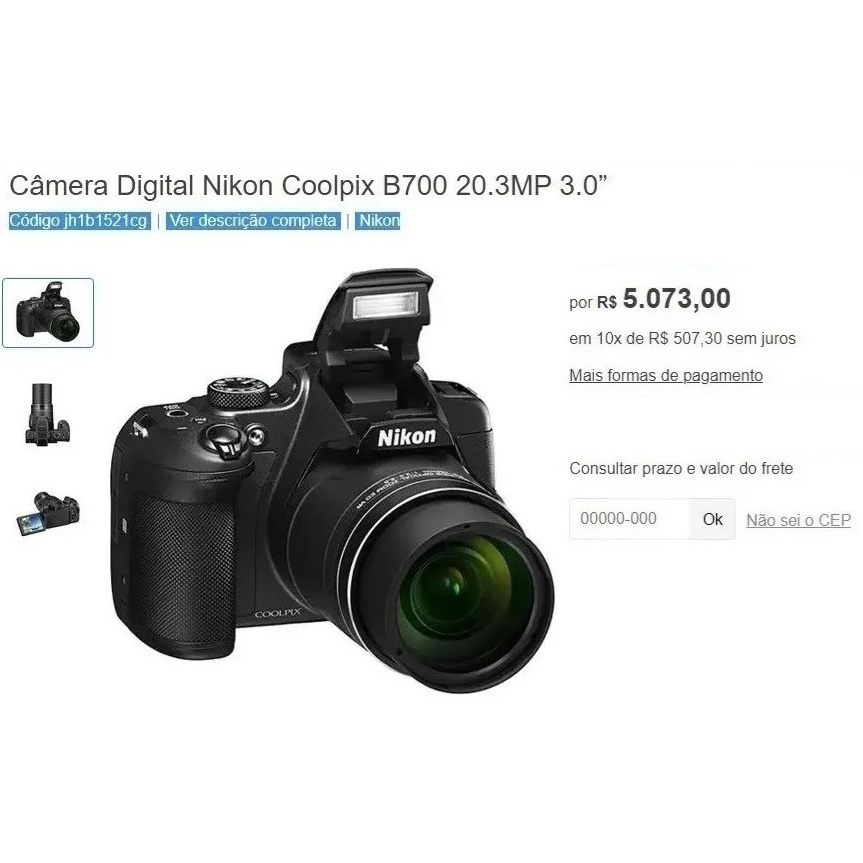 Nikon B700 Seminova - Video 4k - Nfc - Wifi - Youtuber - G3 Nikon B700 Seminova - Video 4k - Nfc - Wifi - Youtuber - G3