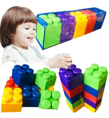 Brinquedo Blocos De Montar Grandes 77 Peças Infantil Criança