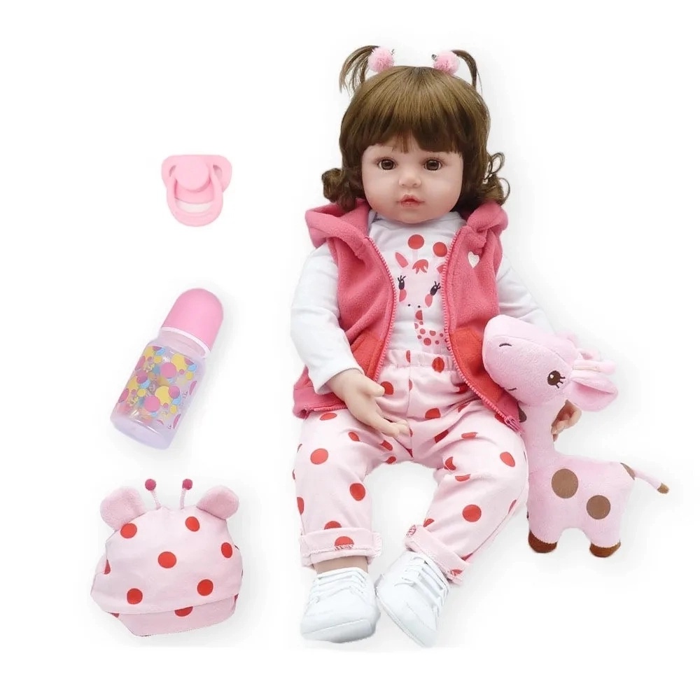 Bebê Reborn de Silicone - Boneca Bebê Reborn Menina Realista