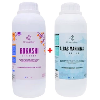 Adubo Para Plantas Em Vasos Bokashi 1L+Algas Marinhas 1L Concentrado Para Todos os Tipos de Planta