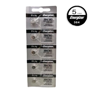 Pilha Bateria 364/363 Sr621sw 1,5 V Energizer - Cartela com 5 Unidades