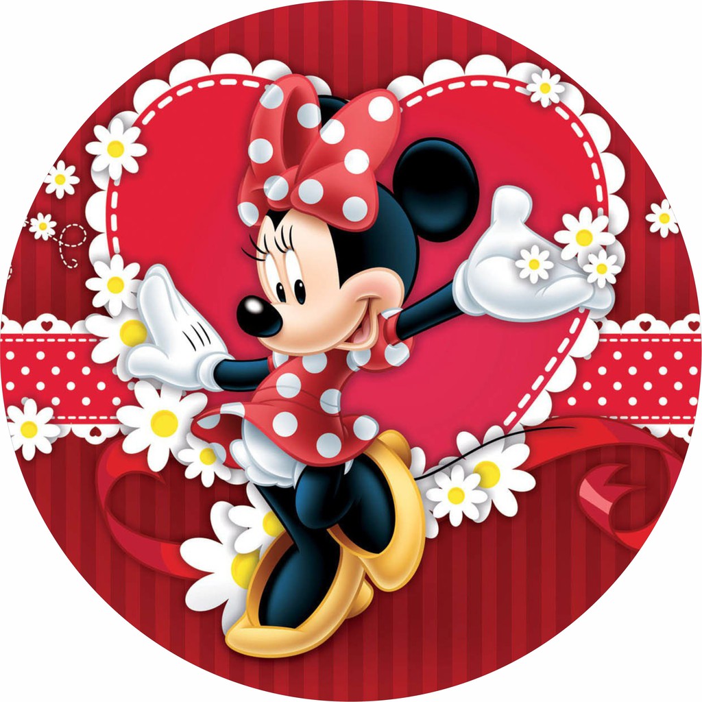 Painel Em Lona Redondo Tema Minnie Vermelha Festa Decora O Shopee Brasil