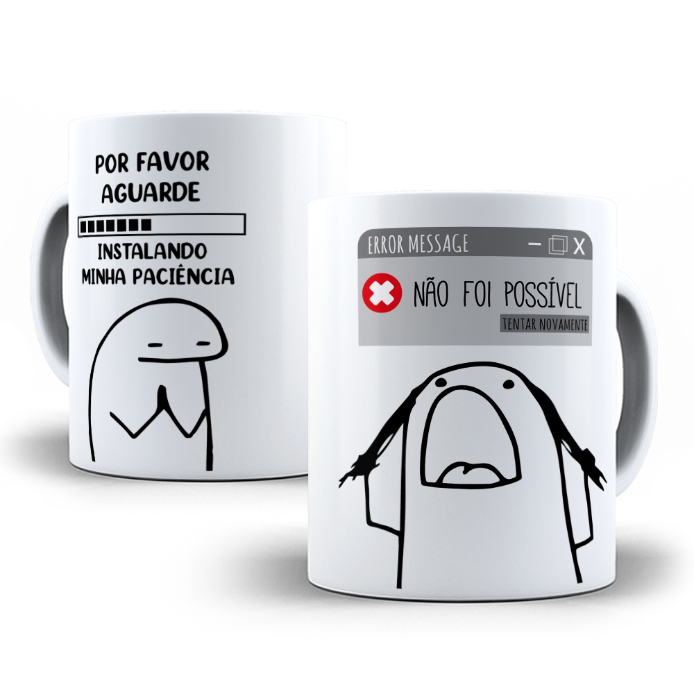 Caneca Flork Meme Boneco Palito Carregando Paciência Erro