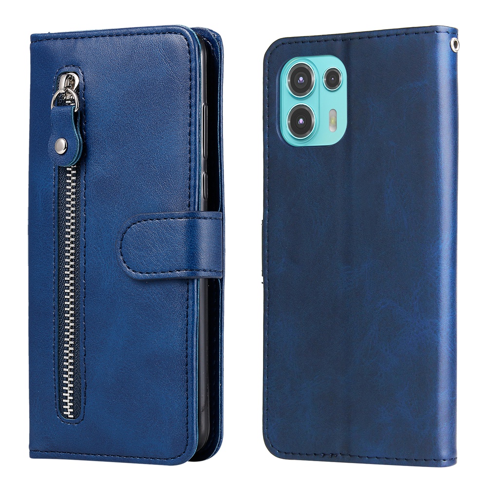 TIANCI Cover per Motorola Moto G6 Play/Moto E5, Portafoglio Case in Pelle PU Bicolore Impiombata, 3 Slot per Schede Funzione Staffa Antiurto Flip Custodia per Motorola Moto G6 Play/Moto E5-Nero