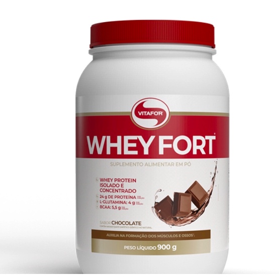 Whey Fort 3w 900gr – Vitafor Whey Protein Isolado e Concentrado e Hidrolisado Chocolate