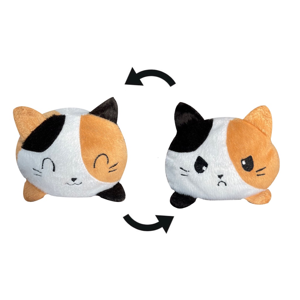 Pelúcia Polvo Gatinho Reversível Humor Feliz e Bravo / Triste Tik Tok