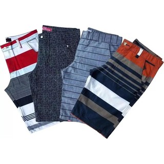 Kit 3 Bermuda Short Listrada Masculina Estilo Lindas Desconto Aproveite