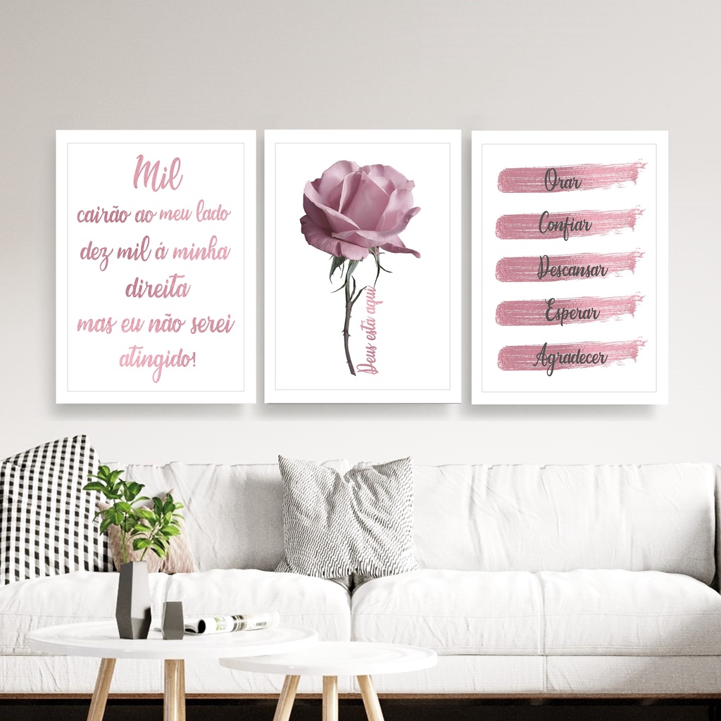 Quadro Decorativo Antes De Tudo Fe Rose 115x57 Sala Quarto  Quadros para  sala, Decoração quarto e sala, Decoração quarto pequeno feminino