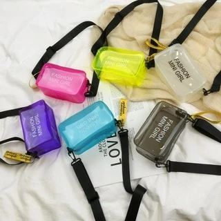 1 PC Moda E Casual PU Couro De Verão Mini Saco De Geleia Transparente Para Decoração De Carta Mulher Cruzado Viagem /