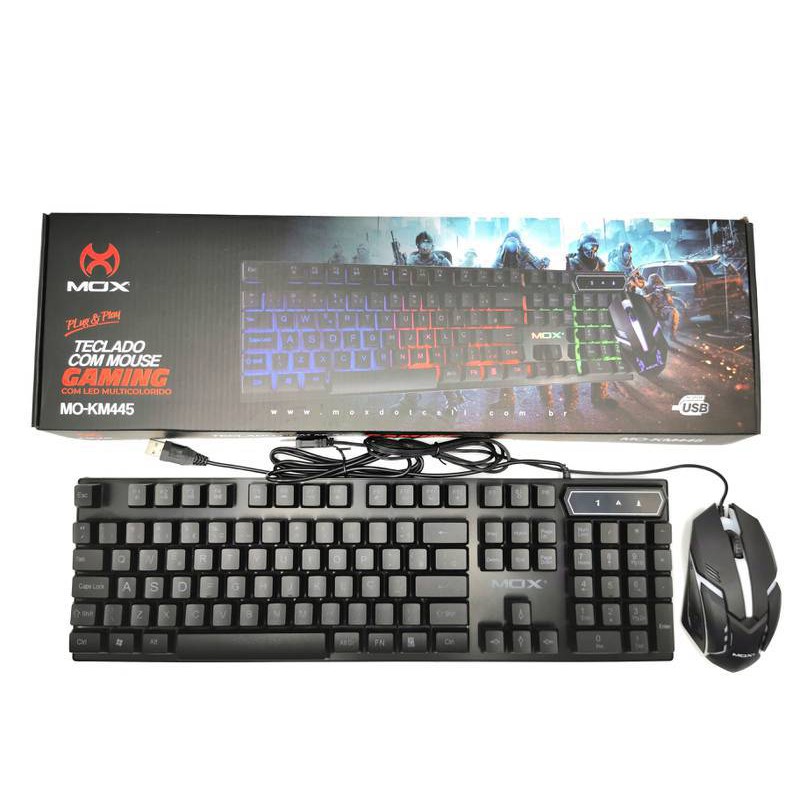 Kit Teclado Gamer Com Mouse Mox Mo-km445 | Shopee Brasil