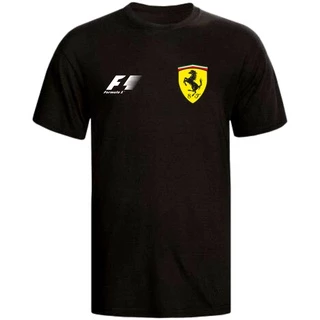 Camiseta Masculina Camisa Manga Curta Ferrari Formula 1 Estampada 100% Algodao