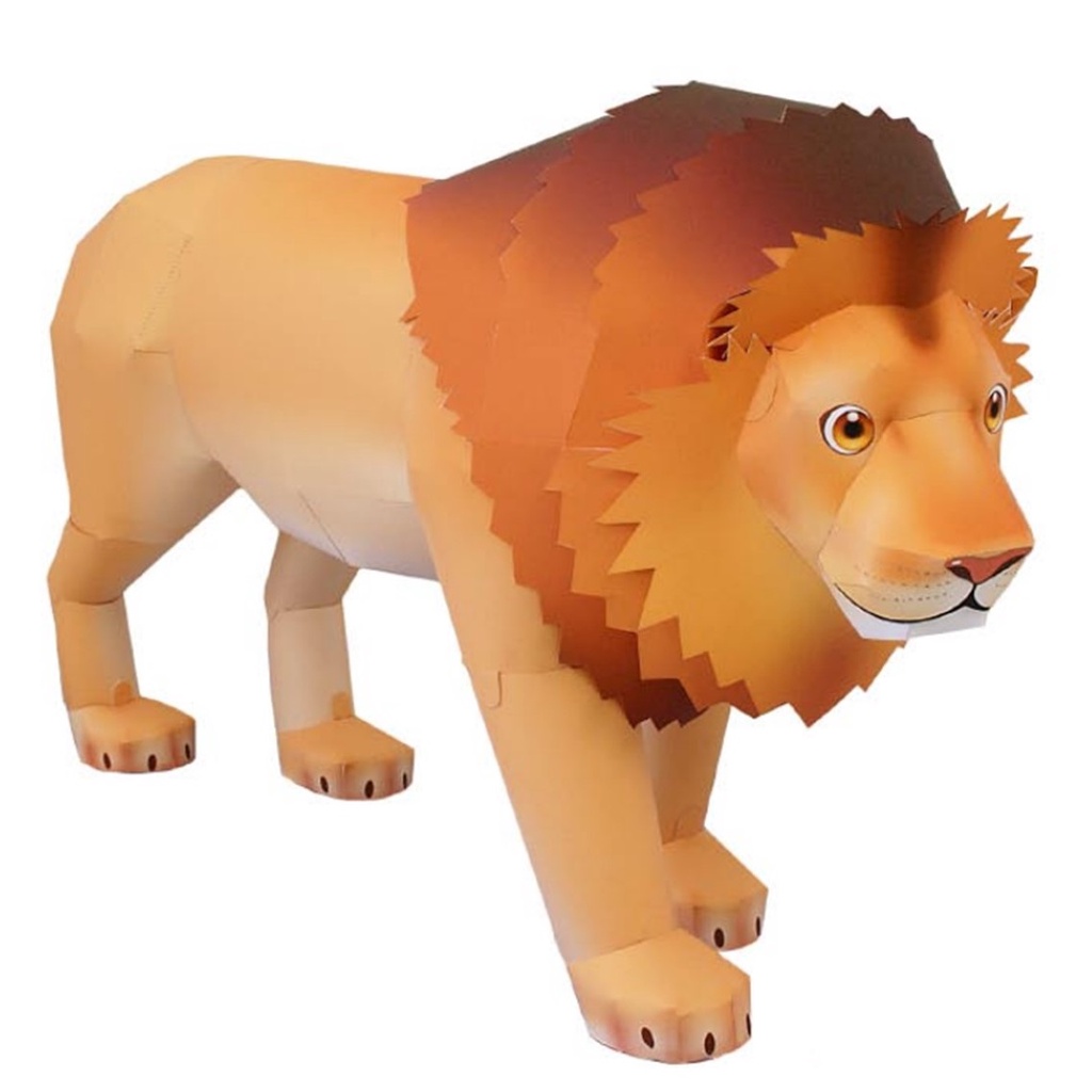 Quebra Cabeça 3D Animal Safari Tigre Colagem Papercraft Miniatura HAS  BRASIL