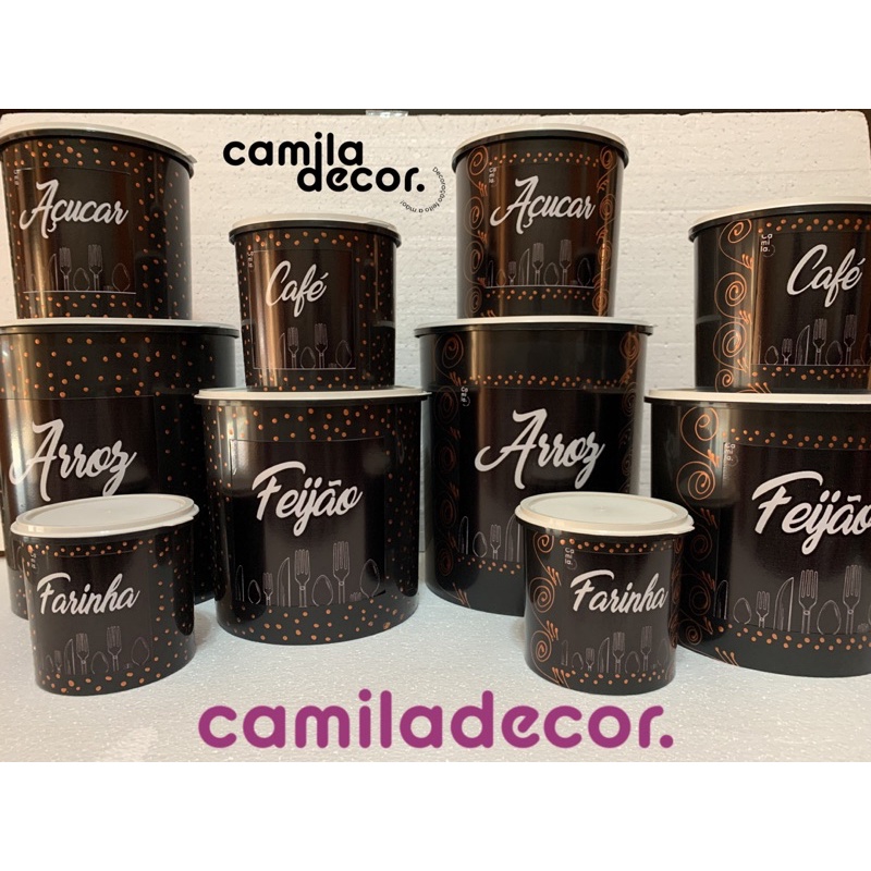 mantimento plastico redondo conservador CAM jogo 5 pcs conjunto pote decorado decalque