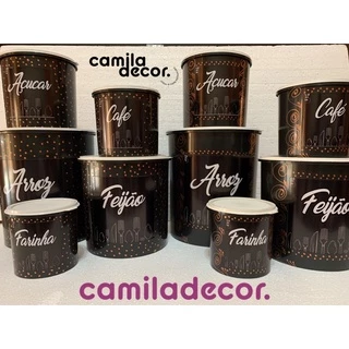 mantimento plastico redondo conservador CAM jogo 5 pcs conjunto pote decorado decalque