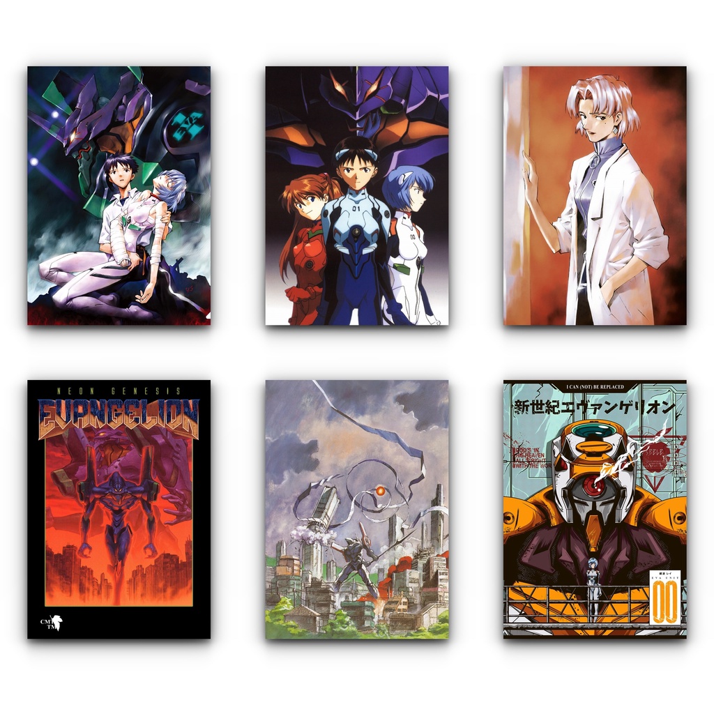 Placa Decorativa quadros Neon Genesis Evangelion Shinji Asuka Rei ...