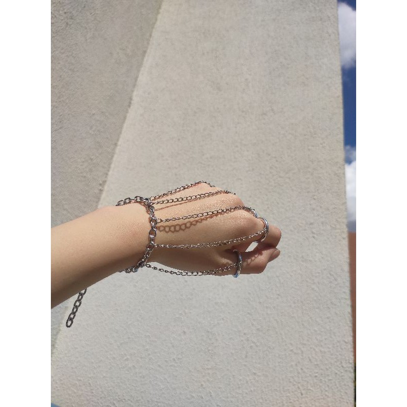 Anel/pulseira corrente ajustável HunterxHunter Kurapika Anéis interligados com pulseira