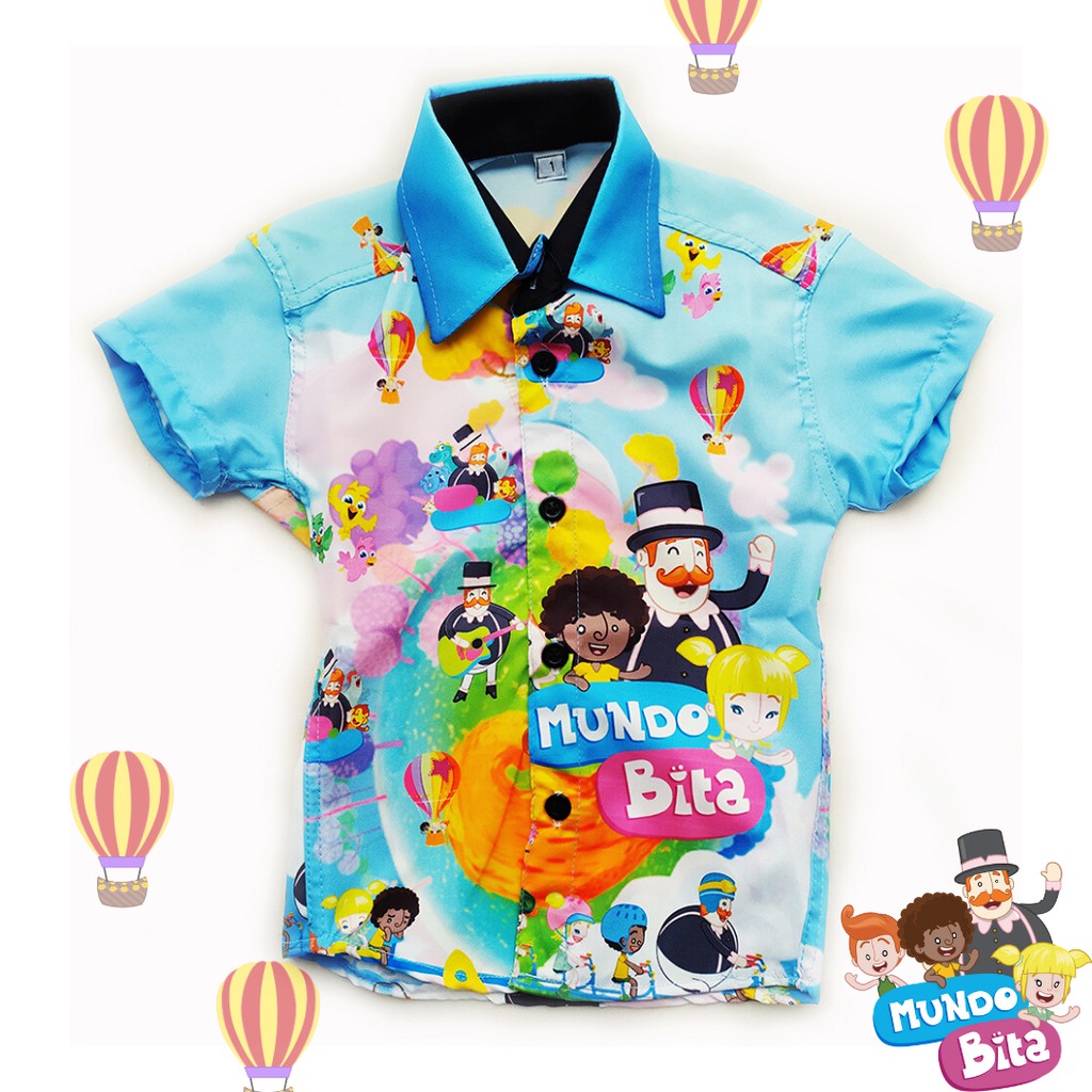 Camisa Temática Mundo Bita Infantil Personagens | Shopee Brasil