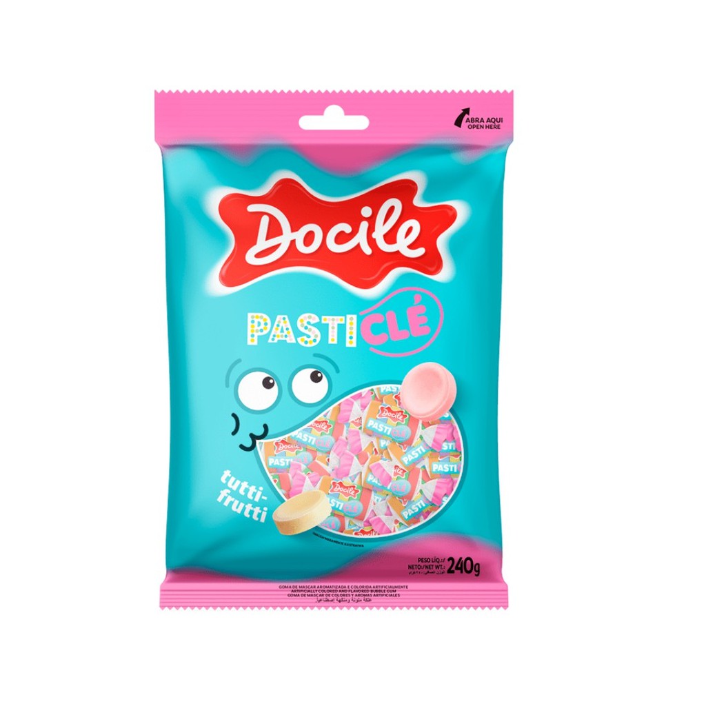Pastilha Docile Pasticlé Tutti Frutti (100 unidades) 240g | Shopee Brasil
