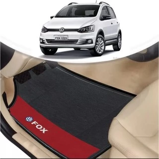 Tapete Borracha Automotivo Vw Fox Lado Vermelho 4 Pçs