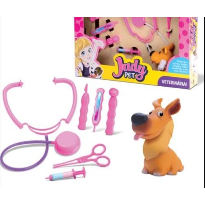 Kit brinquedo veterinária médico brincar de cuidar dos animais | Shopee ...