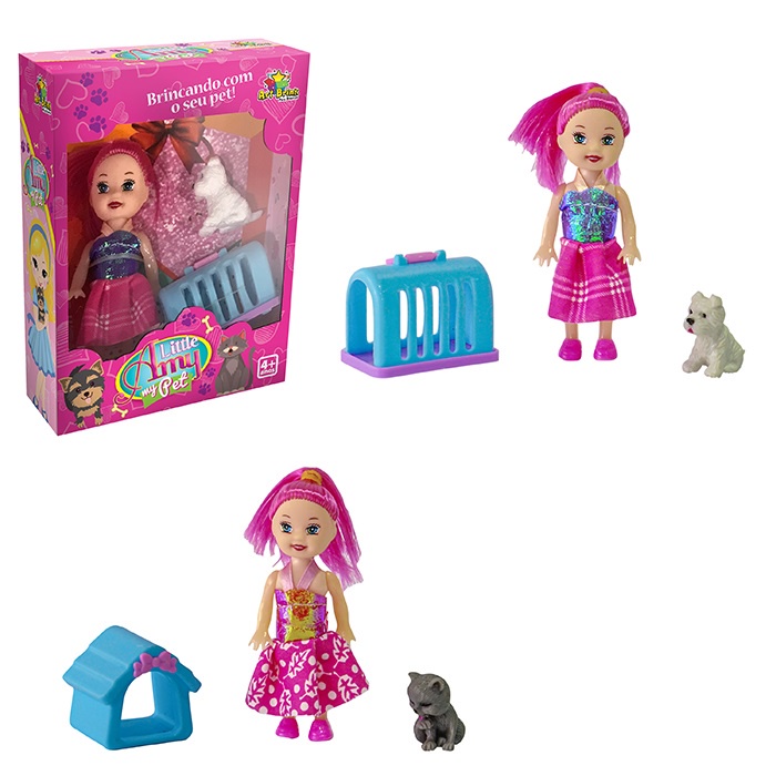 Boneca Little Amy Brincar com o Pet | Shopee Brasil