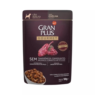 Racao Umida Gran Plus Gour Caes Adultos Ovelha Sache 100gr