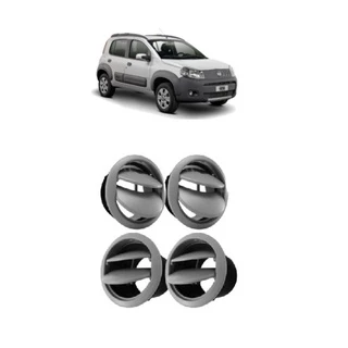 Kit Difusor Saída de Ar Uno Vivace Cinza Painel 2010 2011 2012 2013 2014 2015 2016