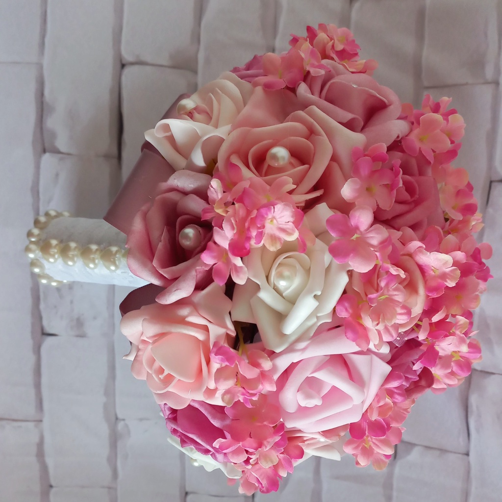 Buque de Noiva,buque para noiva,buque rose,buque rosa,buque artificial ...