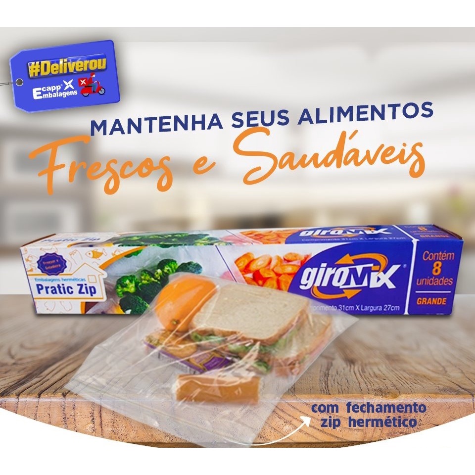 Embalagem para congelar alimentos 27X31CM 40 unidades