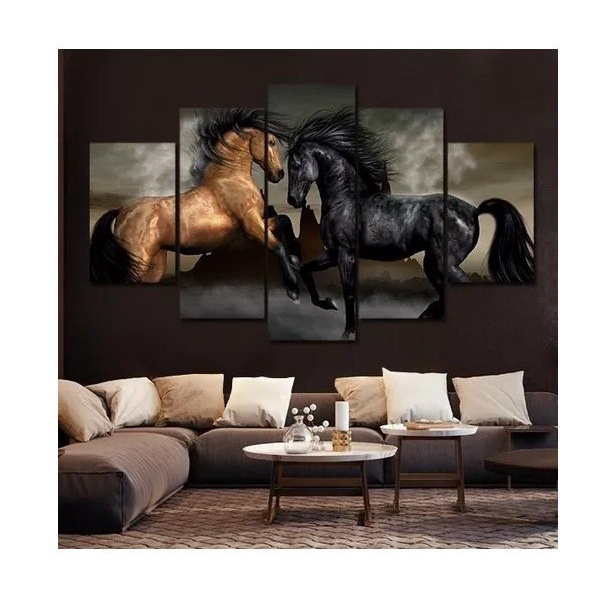 Quadro Cavalos Moderno Para Sala De Estar REF:045K | Shopee Brasil