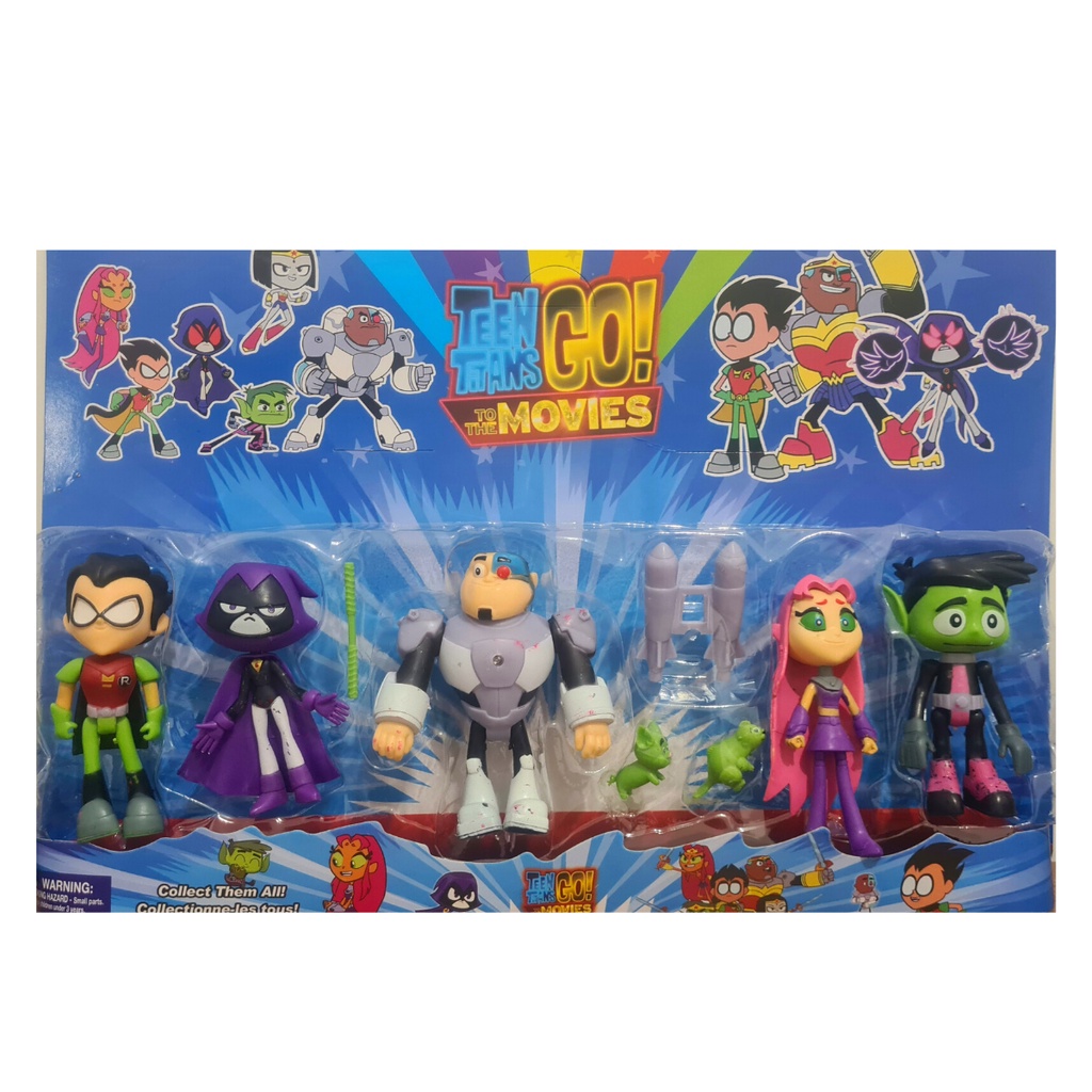 kit os jovens titans infantil exclusivo com 5 personagens | Shopee Brasil